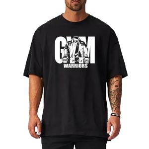 Camiseta Deportiva de Verano para Hombre, Talla Grande, de Algodón, para Fisicoculturismo, Mangas Cortas, Logotipo Frontal, Estilo Relajado en los Hombros - Product Image 4