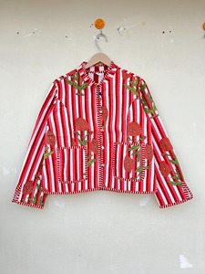 Chaqueta acolchada de algodón para mujer, chaquetas acolchadas hechas a mano estilo bohemio con estampado de bloques, abrigo, regalos de vacaciones, Chaqueta con botones - Product Image 2