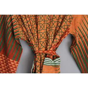 <b>Women's</b> Printed Satin Kimono <b>Robe</b> Bathrobe Set Short Length Ladies Loungewear Sexy Plus Size Sleepwear for Summer and Spring - Product Image 5