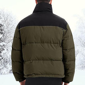 OEM personalizado a prueba de viento con capucha Puffer chaqueta de camuflaje de invierno de los hombres Patchwork Reversible impermeable transpirable - Product Image 3