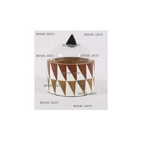 Attractive design metal dry fruit server customized size round shape nuts server with <b>wooden</b> <b>lid</b> and spoon nuts server - Product Image 2