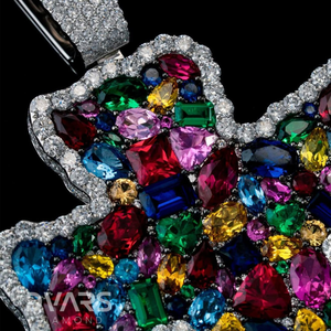 Nouveau style Pendentif croix en moissanite entièrement pavée micro-pavée, couleurs de taille mixte, en argent sterling, de luxe, style Hip Hop glacé - Product Image 3