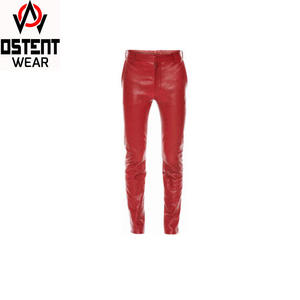 Pantalons en cuir décontractés taille haute dernière mode pour hommes vente en gros costume de rue personnalisé coupe ajustée avec fermeture éclair - Product Image 2