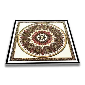 Rangoli设计地砖陶瓷600x 600毫米瓷砖毫米8.5毫米厚度陶瓷现代地毯客厅地板