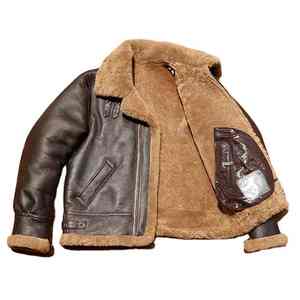 Chaqueta de Motociclista Estilo Bomber Gruesa de Piel de Oveja Genuina con Forro de Piel de Oveja para Hombre, Disponible en Existencia - Product Image 1