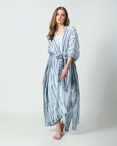 Women's Eco-Friendly Tie-Dye Maxi Robe Kimono Dress Latest Arrival Long <b>Beach</b> Bikini Cover Free Size Summer Vacation Holiday - Product Image 1