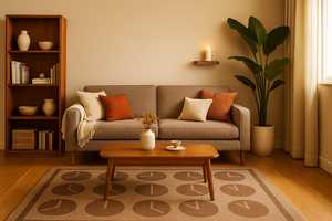 <b>Brown</b> Modern Watch Design Hand Loom <b>Wool</b> Area Rug for Kids Room or Home Living Room Use - Product Image 3