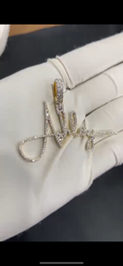 RB อัญมณี925แบบกำหนดเองเงินสเตอร์ลิง VVS Moissanite จี้ชื่อเริ่มต้นอักษรชื่อสไตล์ฮิปฮอปเย็นสำหรับผู้ชายเครื่องประดับที่ดี - Product Image 6