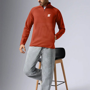 Chaqueta de Jersey de media cremallera para hombre a la moda sin capucha con bolsillo con cremallera para chaqueta informal de estilo callejero para hombre con media cremallera - Product Image 4