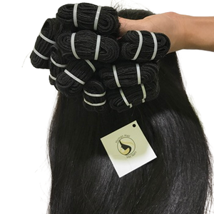 Top Grade Vendeur En Gros Double Dessiné Raw Remy Vierge 1B Noir Droit Brésilien Humain Bundle Naturel Super Double Dessiné - Product Image 1