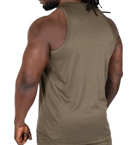 Hombres gimnasio deportes 100% poliéster ejercicio hombres dobladillo recto Slim Marl Sleave menos camisetas sin mangas Muscle Tee Sando para hombres 2025 - Product Image 2