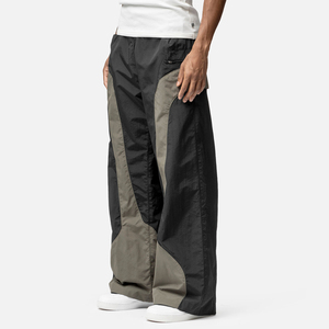 Men's <b>Waterproof</b> Cotton Track Pants Patchwork Elastic Waist Stacked Flare Sweatpants Custom High Quality Casual <b>Trousers</b> - Product Image 2