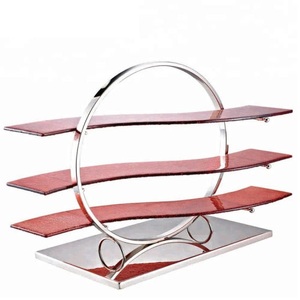 Support de gâteau en métal en aluminium de conception martelée pour la célébration de fête d'anniversaire outil de support en métal d'affichage de gâteau aux fruits - Product Image 1