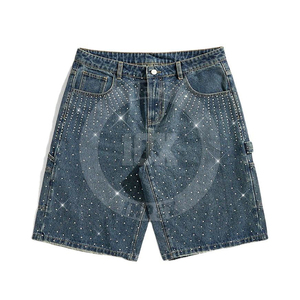 Shorts décontractés pour hommes à usage extérieur OEM Shorts décontractés pour hommes à strass 2025 Shorts pour hommes à la mode avec strass - Product Image 1
