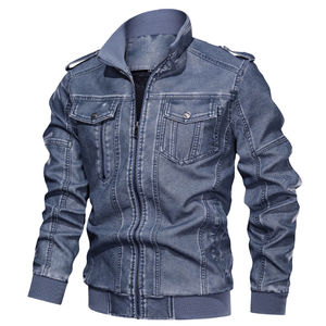 Veste en toile lavée de style denim unie de grande taille pour homme, de haute qualité, 100% coton, best-seller pour l'hiver - Product Image 2
