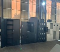 Casier en acier noir mat à 16 portes, armoire de rangement verrouillable multi-compartiments pour salle de sport, école et personnel