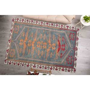 Alfombra con Patrón Étnico, Alfombra Estampada, Suave, Vibrante, Decoración del Hogar, Alfombra Delgada No Tejida - Product Image 2