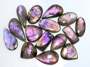 15 pièces de pierres précieuses en vrac de labradorite de feu violet naturel forme de mélange de cabochon lisse avec des tailles uniques pour la fabrication de bijoux - Product Image 2