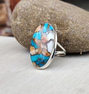 925 estampillé naturel concepteur haute qualité cadeau de mariage 925 en argent Sterling à la main pierre précieuse Turquoise Spinner Fine Jewelry Ring - Product Image 4