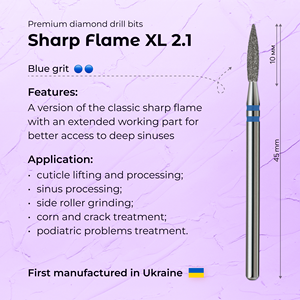 ดอกสว่านเจียรเล็บเพชรระดับมืออาชีพ – รุ่น Sharp Flame XL ขนาด 2.1 มม. สีฟ้า สำหรับขจัดหนังกำพร้า |   พรีเมียม |   ฟอร์มูล่า โปรฟี - Product Image 4