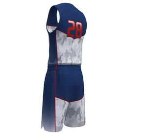 Conjunto de Uniforme de Baloncesto Americano Personalizado al por Mayor para Hombre, Tallas Grandes, Transpirable, con Estampado Digital y Pantalones Cortos de Malla con Bordado - Product Image 6