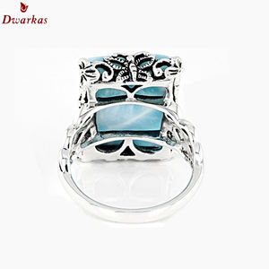 Top Vente 925 Sterling Silver Gemstone Fine Larimar Ring Classic Bezel Setting pour les fêtes d'anniversaire - Product Image 3