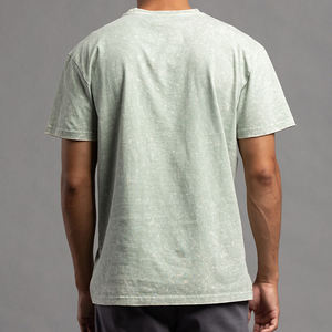 เสื้อยืดวินเทจผ้าคอตตอนซักได้เสื้อยืดโอเวอร์ไซส์ผ้าคอตตอนสีพื้นปล่อยไหล่ออกแบบได้ตามต้องการ - Product Image 2