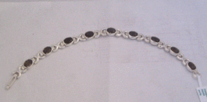 Shah Gems 925 Sterling <b>Silver</b> Bracelet for Women Natural Black Onyx with Gold & Diamond Religious Anchor <b>Charm</b> for Gifts - Product Image 1