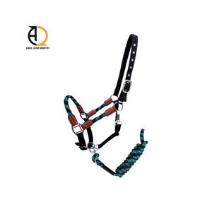 เชือกจูงม้าแบบตะวันตก หนังแท้ ปักลาย ทนทาน ปรับแต่งได้ตามต้องการ พร้อมสายจูงไนลอน - Product Image 1