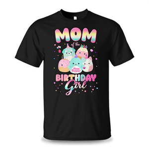 T-shirt Mom Of The Birthday Girl, design Squish Squad, noir, taille adulte - Product Image 2