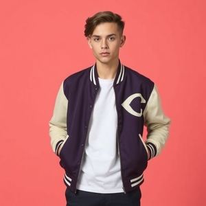 Veste universitaire en laine matelassée épaisse et chaude : manches en cuir, patchs de logo personnalisés, nouveau style, qualité supérieure, prix de gros - Product Image 1