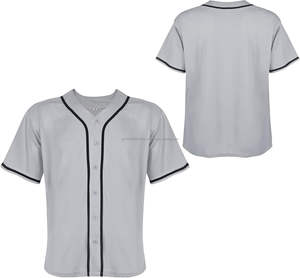 High Quality Baseball Jersey V-Neck Softball Full Button Sleeveless Jerseys for <b>Men</b> - Product Image 1