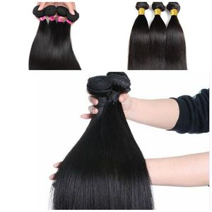 Obtenga hermosas extensiones de cabello crudo con ondas rectas Remy peruanas suaves, naturales y duraderas - Product Image 1