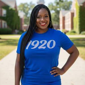 Blue 1920 Diamond <b>Top</b> <b>Women</b> 100 Cotton <b>Sequin</b> Greek Letters Sorority Apparel Anniversary Shirt Zeta Phi Beta Greek Life Pride - Product Image 2