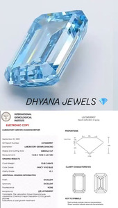 Diamante Cultivado en Laboratorio, Corte Esmeralda, 10.05 Quilates, Color Azul Intenso, Claridad VVS1, Piedra Suelta con Certificado IGI, Joyería al por Mayor - Product Image 3