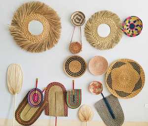 Assiette murale tissée en jonc de mer Plateau rond en rotin fabriqué à la main Panier Boho pour affichage à la maison, décoration murale de café ou idées cadeaux - Product Image 6