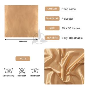 Bufanda de seda transpirable de tacto suave de 52*52cm, bufanda de primavera personalizable larga étnica con estampado Floral artístico - Product Image 6