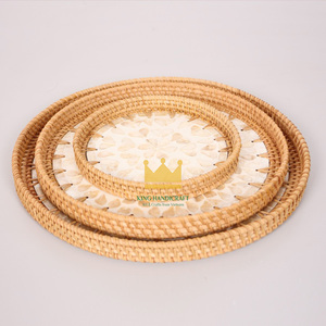 Plateau de service en bambou de taille personnalisée pour le thé et la table basse ottoman alimentaire nacre vadrouille durable et élégant au Vietnam - Product Image 6