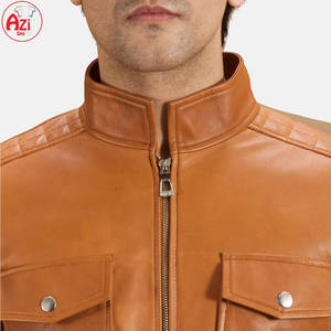 Vestes en cuir personnalisées de bonne qualité 2025 High Street hommes hiver col montant écologique respirant confortable mode - Product Image 6