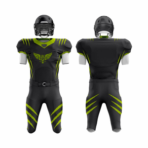 เซตชุดกีฬาอเมริกันฟุตบอลแบบแห้งเร็วระบายอากาศได้ดีผ้าโพลีเอสเตอร์100% ด้านหน้าสั้นออกแบบได้ตามต้องการ - Product Image 1