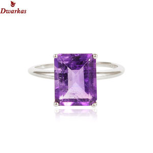 Venta caliente de lujo Vintage anillo de piedra de amatista natural 925 anillos de piedras preciosas de plata esterlina - Product Image 2