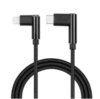Cable de Carga Rápida de 60W con Trenzado de Nailon, Cable USB en Ángulo Recto de 90 Grados para Juegos, Cable de Datos para iPhone 14 13 12 11 Pro Max X