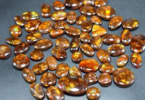 พลอยอะเกตไฟเม็กซิกันอัญมณีทรงหลวมแบบเรียบพลอยเทียมจากไฟอาเกตทรงหลังเบี้ย400.00ชุดเครื่องประดับกะรัตทำให้มีทุกขนาด - Product Image 5