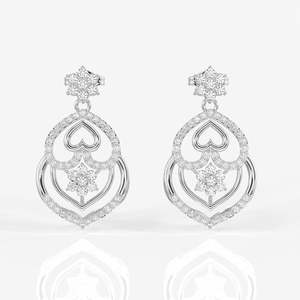 ต่างหูห้อยประดับเพชรโมอิสซาไนต์ทรงหัวใจ ดีไซน์เก๋ ทอง 18K - Product Image 5