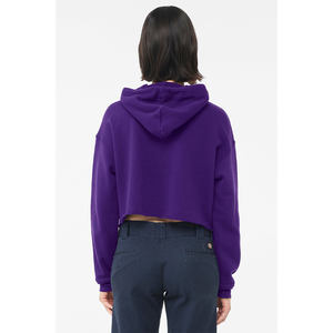 Sudaderas con capucha recortadas de algodón de alta calidad para mujer con bolsillos, ropa de calle cómoda para el diseño OEM de invierno con servicio - Product Image 3