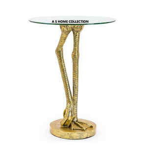 Aluminium Métal Verre Dessus Belle Forme d'Arbre Noir Fini Table d'Appoint d'Angle Style Fantaisie Luxe Fait à la Main - Product Image 2