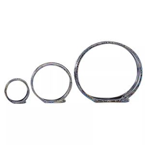 Bougeoirs ronds en métal avec support et lanternes Festive Christmas Décoration de la maison Prix authentiques - Product Image 4