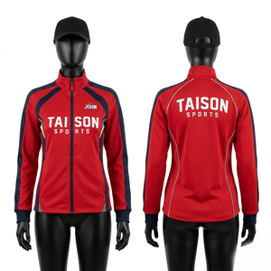 Veste d'entraînement de volley-ball en polaire polyester premium 220 GSM, design à panneaux chevron marron et blanc, logo personnalisé par transfert thermique - Product Image 2