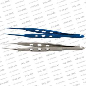 Instrumento quirúrgico de pinzas para atar suturas oftálmicas rectas 1*2 dientes con tres orificios de Vaslcare - Product Image 1