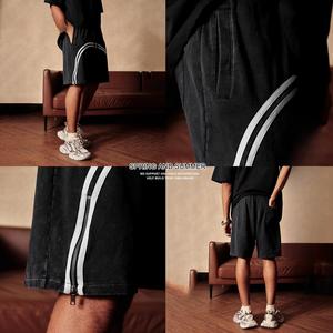 Custom Gym Teen Streetwear Sweat <b>Shorts</b> 310G Washed <b>Zipper</b> Basketball Athletic Trail Running <b>Shorts</b> for MenDDP shipping - Product Image 3